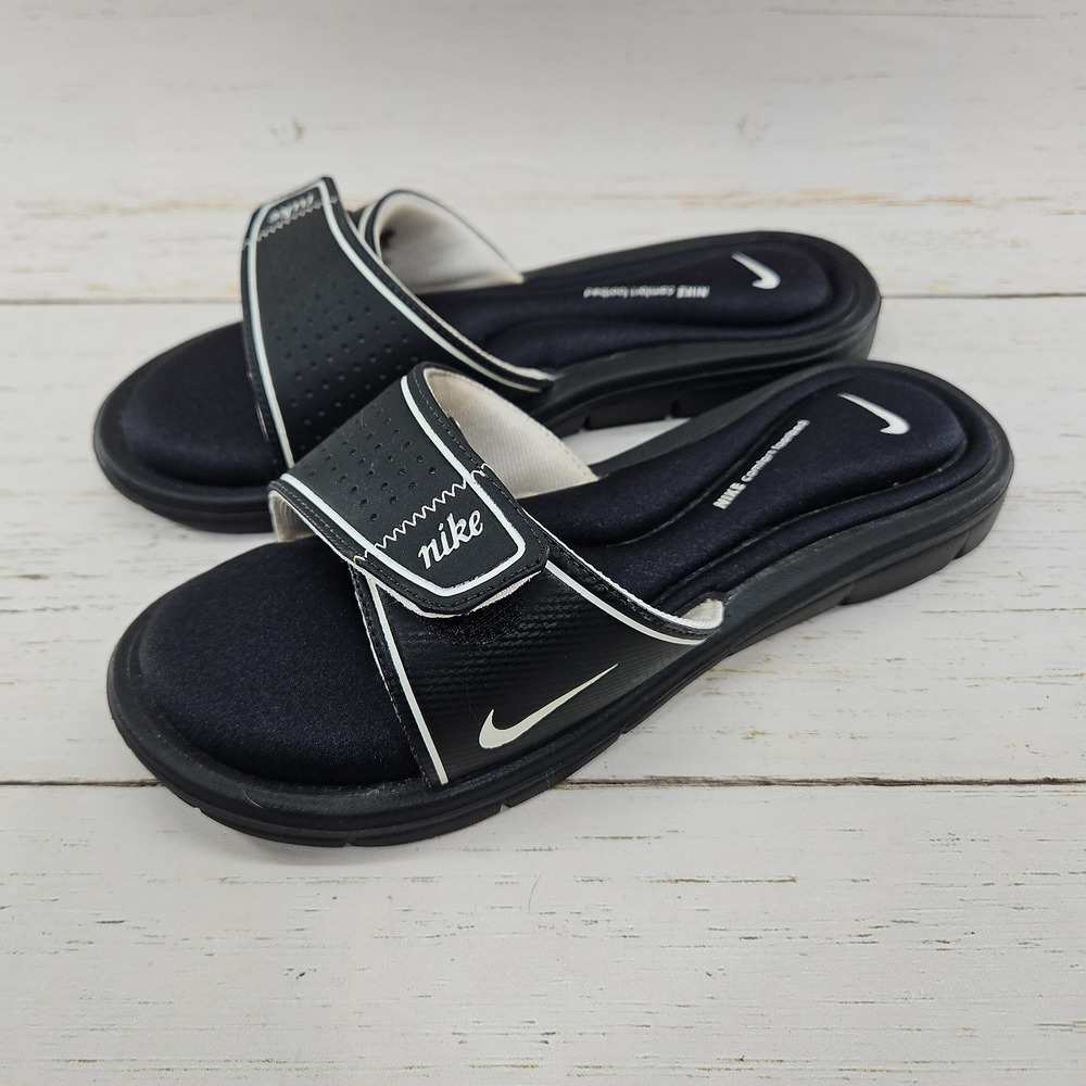 Nike Comfort Footbed Womens Size 8 Black Slide Sandals Shoes‎ Adjustable